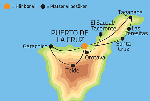 Geografisk karta ver Teneriffa